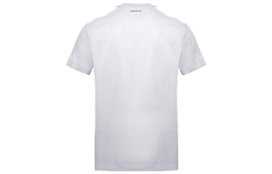 Men's Moncler Round Neck Short Sleeve White 0918C742008390T001