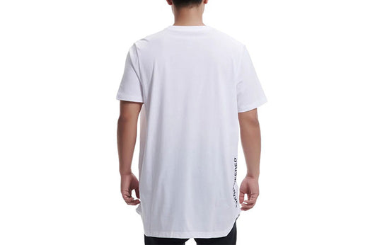 Men's Air Jordan Solid Color Minimalistic Alphabet Numeric Printing Chest Pocket Casual Short Sleeve White T-Shirt 911322-100