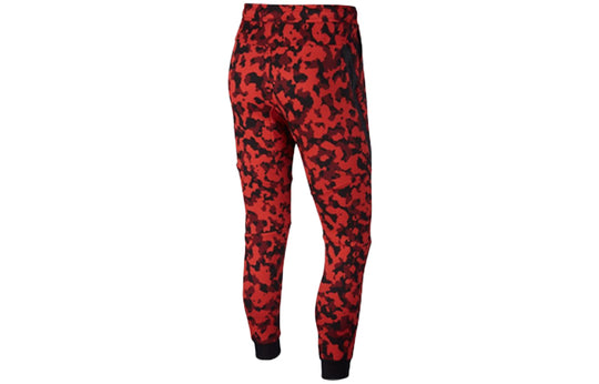 Nike Tech Fleece Street Slim Fit Camouflage Long Pants Red Camouflage CJ5981-603