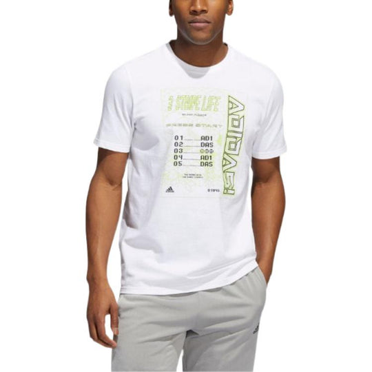 Men's adidas Alphabet Printing Casual Pullover Short Sleeve Japanese Version White T-Shirt HE4831