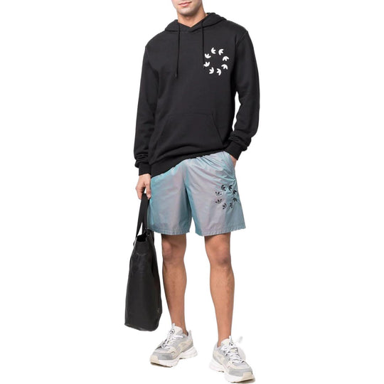 Men's adidas originals Kangaroo Pocket Chest Logo Printing Hooded Long Sleeves Black HC4490