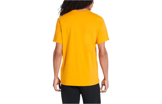 Men's Air Jordan Flight Essentials Alphabet Printing Round Neck Cotton Short Sleeve Yellow T-Shirt DH8970-738