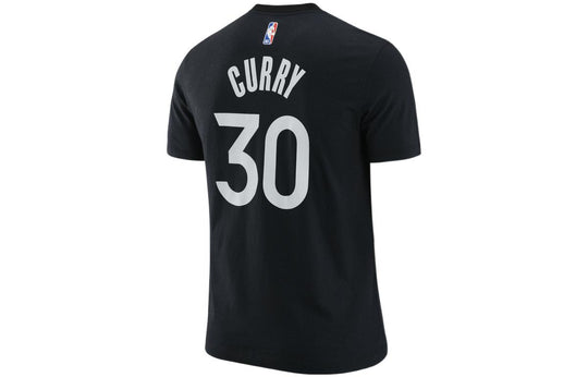 Men's Nike Alphabet Numeric Printing Round Neck Pullover Short Sleeve Golden State Warriors Curry 30 Black T-Shirt DM0407-010