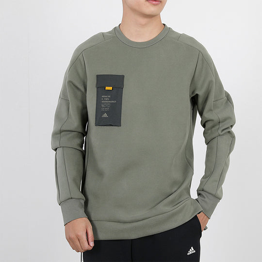 adidas Athleisure Casual Sports Loose Pullover Green GM4423