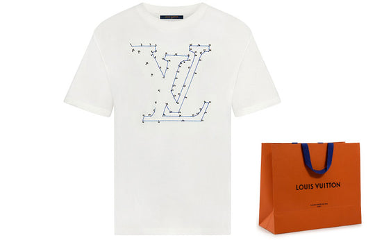 LOUIS VUITTON LV Stitch-Print Embroideredd For Men White 1A7X53