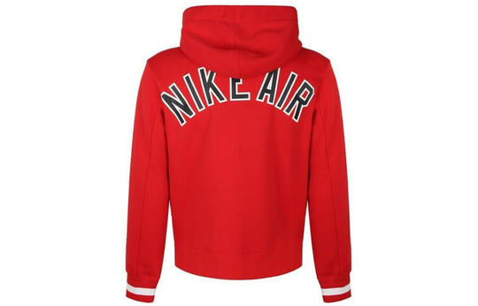 Nike Alphabet hooded Zipper Fleece Jacket Red AR1816-657