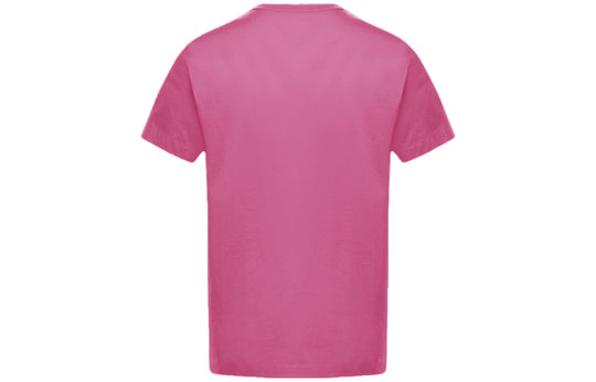 Men's Moncler Solid Color Short Sleeve Round Neck Pink Red 0918C733008390Y551