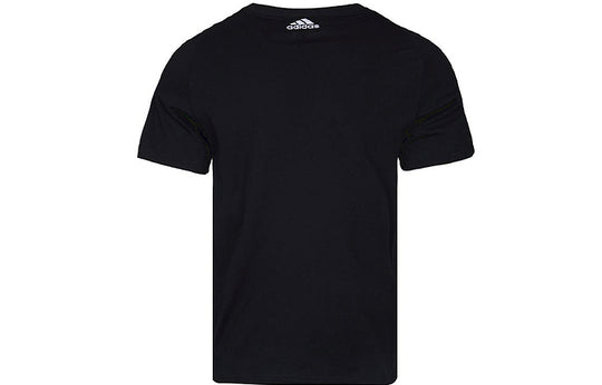 adidas Logo Printing Sports Round Neck Short Sleeve Black CD4864