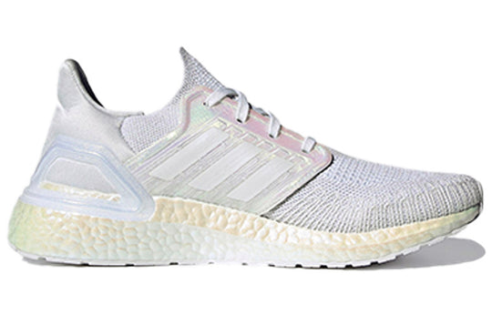 Adidas Ultra Boost 20 Triple White Iridescent Running Shoes FW8721 Mens  Size