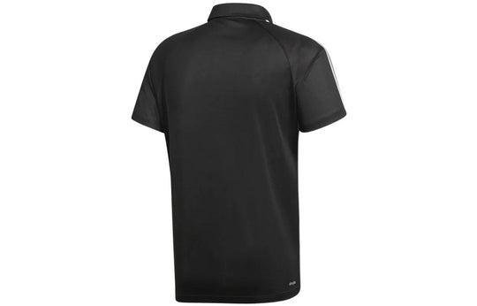 Men's adidas Double Sided Knit Short Sleeve polo Black Polo Shirt BK2601