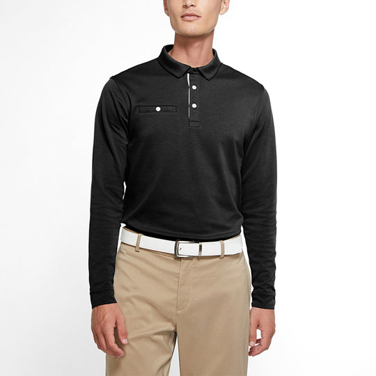 Nike Dri-FIT Player Golf lapel Long Sleeves Polo Shirt Black CK5908-010