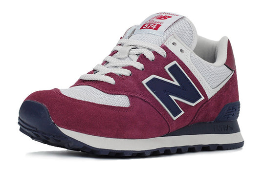 New Balance 574 Shoes Wine Red/White ML574ESW