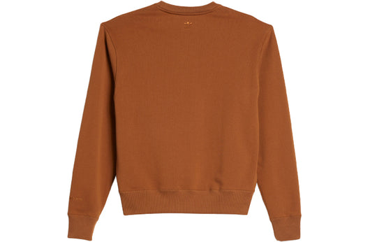 adidas originals x Pharrell Williams Crossover Solid Color Round Neck Pullover Long Sleeves Brown HF9942