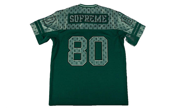Supreme SS18 Monogram Football Jersey Dark Green Tee SUP-SS18-741