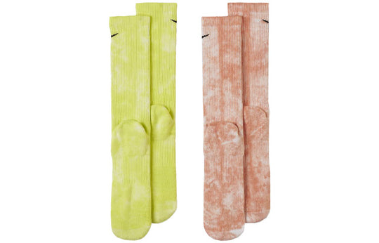 Nike Unisex Everyday Plus Tie Dye Medium Stockings 2 Pairs Yellow/Orange/Red DM3407-904