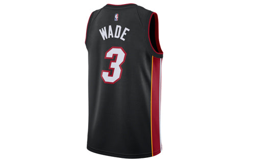 Nike NBA Dwyane Wade Icon Edition Swingman Jersey Miami Heat No. 3 Team Limited SW Fan Edition Black (Men's/Fans Edition) 864487-025 US XXL