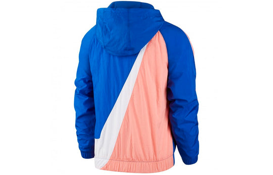 Nike Sportswear Swoosh Casual Half Zipper hooded track Jacket Blue CD0419-480