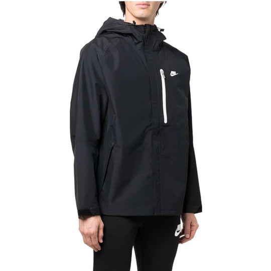 Men's Nike Solid Color Zipper Hooded Jacket Black DM5499-010