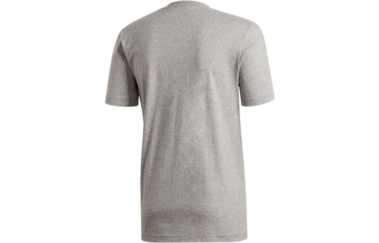 Men's adidas Alphabet Logo Sports Round Neck Short Sleeve light grey T-Shirt EI4580