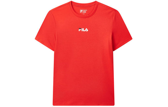 Men's FILA Back Heart Shape Printing Pattern Short Sleeve Red F11M028111F-RD T-shirts - KICKSCREW