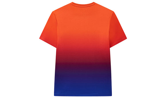 Men's Fila Retro Printing Short Sleeve Blue Orange F11M038152FPU T-shirts - KICKSCREW