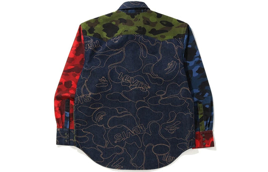 A Bathing Ape x Levis Crossover SS21 Camouflage Long Sleeves Shirt 'Multicolor' 1H23-131-904