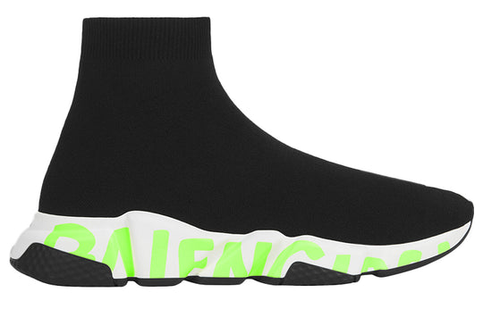 (WMNS) Balenciaga Speed Sneaker 'Midsole Graffiti - Black Fluo Green' 605942W05GY1935