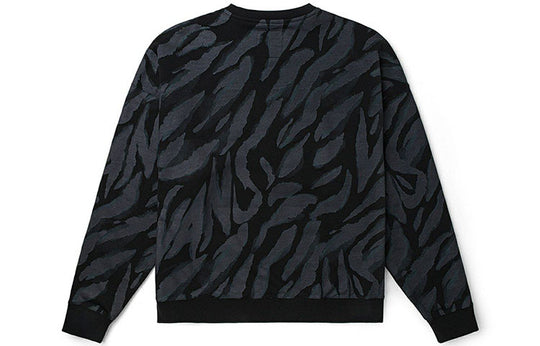 Vans Tiger Stripes Pattern Round Neck Pullover Black White VN0002BPYM7