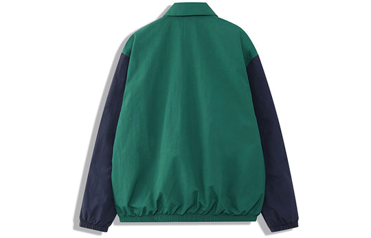 Men's adidas originals Trefoil Coach Colorblock Logo Casual Jacket Blue EJ7109