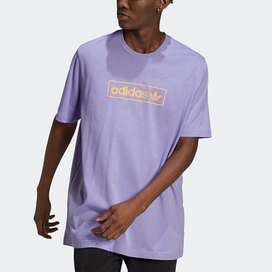 adidas originals Logo Printing Round Neck Short Sleeve Purple HB1819