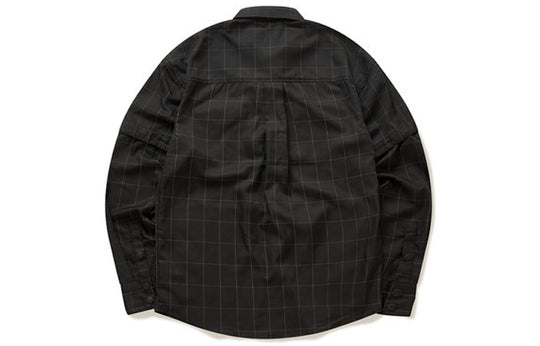 FILA FUSION Breathable Plaid Long Sleeves Shirt Black T11M023402F-BK