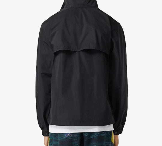 Burberry Pattern Silk Jacket Coat Male Black 8023357