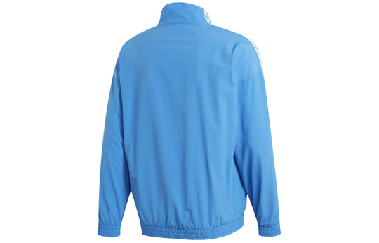 adidas originals Stand Collar Woven Windproof Jacket Blue ED6093