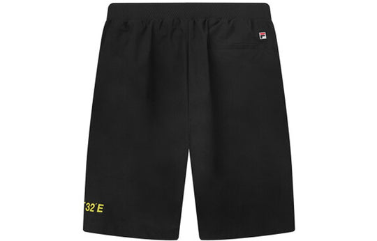 FILA Woven Shorts Loose Full Print Casual Sports Pants Black F11M028828F-BK