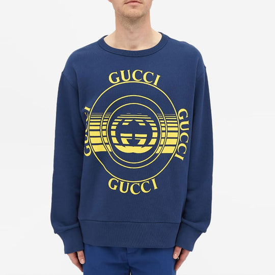 Men's GUCCI SS21 Loose Casual Solid Color Printing Blue 475532-XJCRR-4 ...