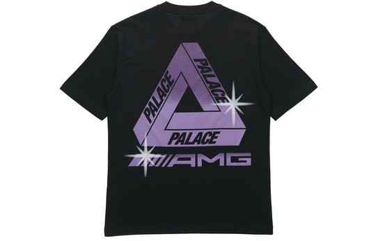 PALACE x AMG Crossover T-Shirt Black White Pattern Back Logo Printing Short Sleeve Unisex P20AMGTS004