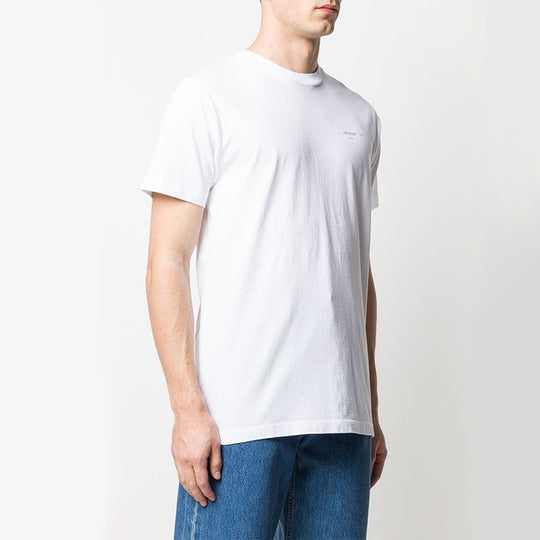 OFF-WHITE Small Logo Round Neck Short Sleeve T-shirt White OMAA027R201850170110 T-shirts - KICKSCREW
