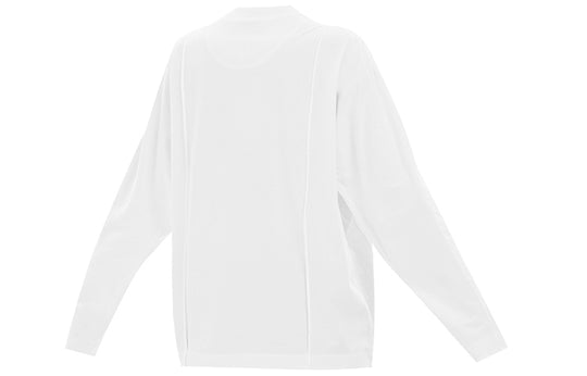 Y-3 Logo Pattern Loose Round Neck Long Sleeves White T-Shirt GK4474