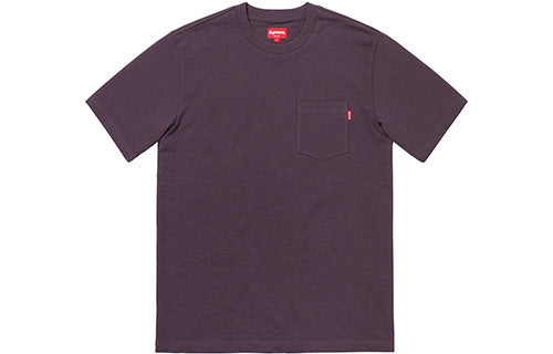 Supreme FW18 S/S Pocket Tee Plum Short Sleeve T-shirt Purple SUP-FW18-075 T-shirts - KICKSCREW