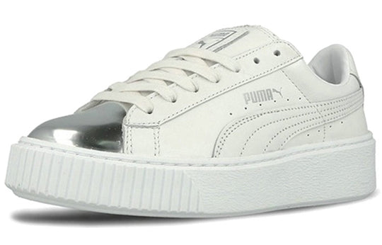 (WMNS) PUMA Basket Skate shoes 'White Silver' 366169-01