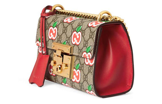 (WMNS) Gucci Padlock Logo Single-Shoulder Bag Small Brown/Red 409487-2EVEG-8646