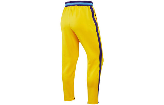 Men's Nike Los Angeles Lakers Showtime Dri-fit Logo Printing Casual Sports Pants/Trousers/Joggers Yellow DB2512-728