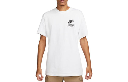 Men's Nike Back Brand Logo Printing Round Neck Short Sleeve White T-Shirt DM6427-100