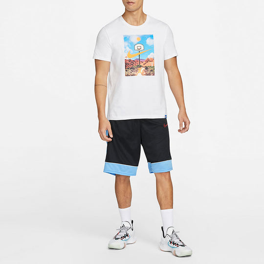 Men's Nike Dri-FIT Contrast Color Stitching Elastic Waistband Sports Black Shorts BV9453-010