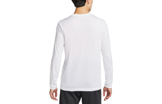 Nike Dri-FIT Logo Long-Sleeves Tee 'White' DX0994-100 - KICKS CREW