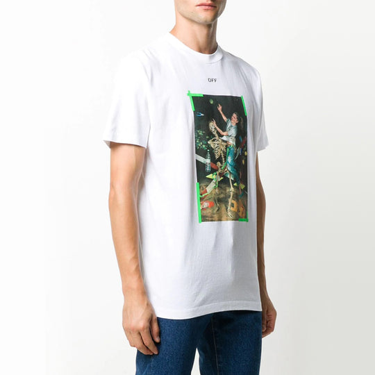 Off-White Painting Printing Short Sleeve White OMAA027F20FAB0170155