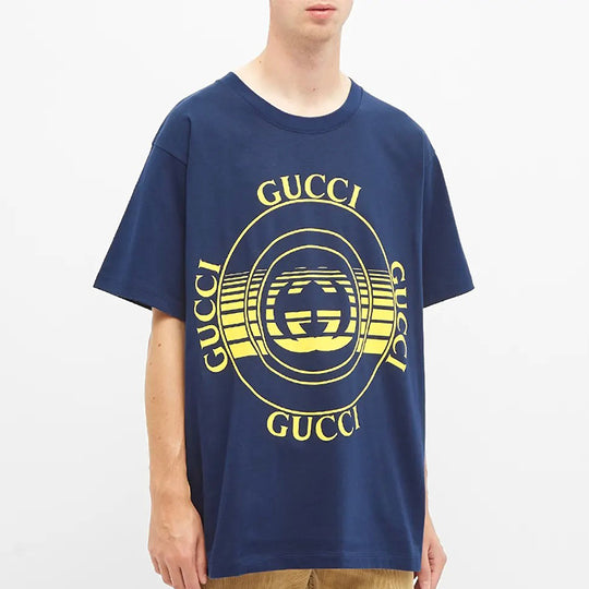 GUCCI Record Printed Oversized For Men Navy 616036-XJCSQ-4535