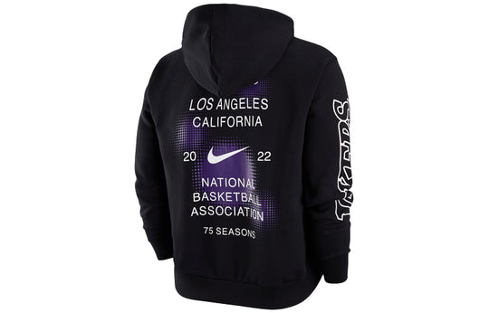 Men's Air Jordan NBA Los Angeles Lakers Printing Knit Fleece Pullover Black DH9454-010