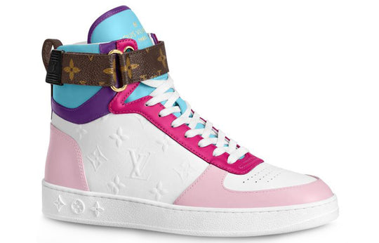 WMNS) LOUIS VUITTON LV Boombox High-top Sport Shoes Pink/White