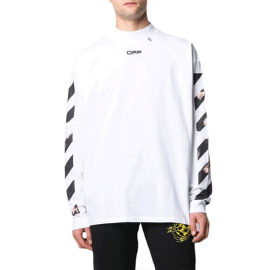 Off-White SS21 Cotton Printing Small High Collar Long Sleeves Loose Fit White 0MAB032S201850040188